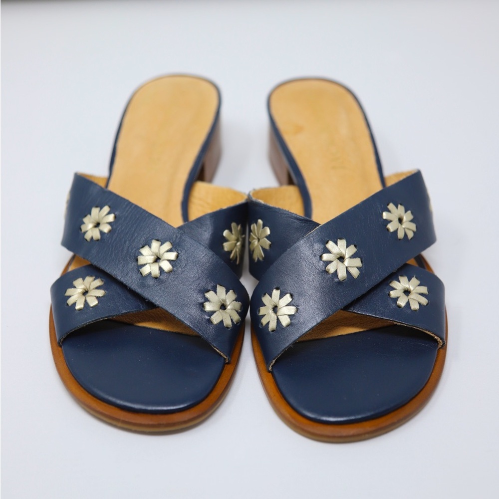 Jack Rogers Navy and Silver Sandals - Picture 2 of 4